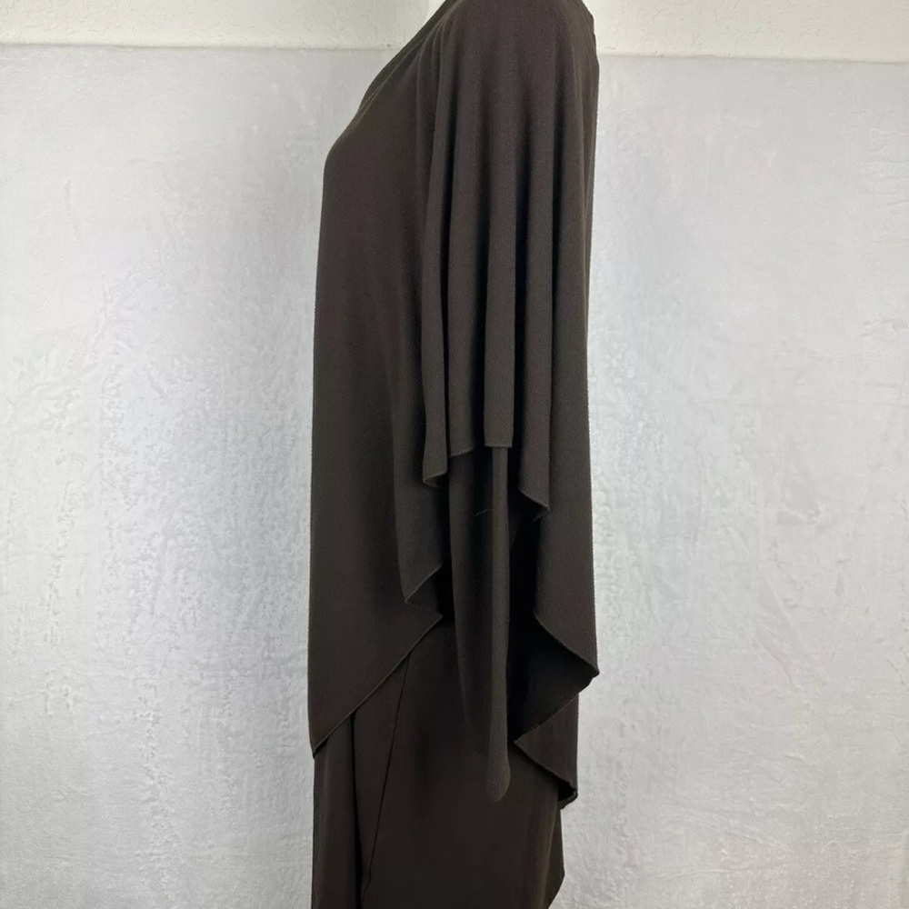 Soft Surroundings Marla Dress Size L Dark Brown Knit Lagenlook Draped MSRP $110